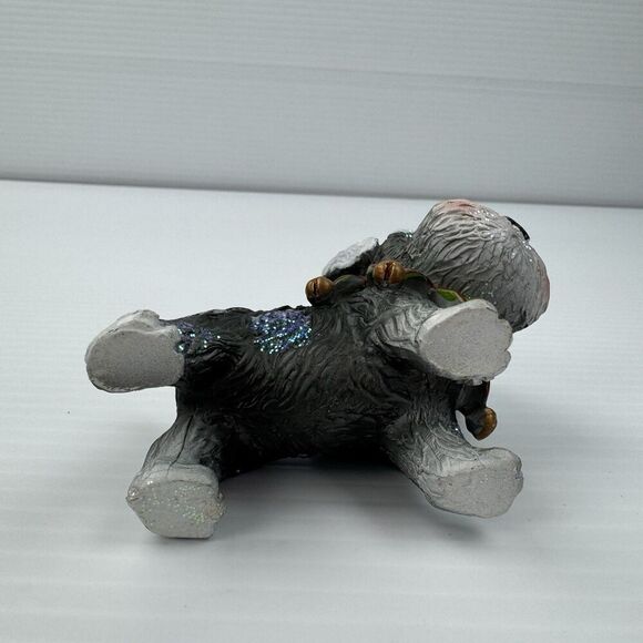 Schnauzer Dog Christmas Ornament - Wearing Santa Elf Hat & Collar - Picture 10 of 12